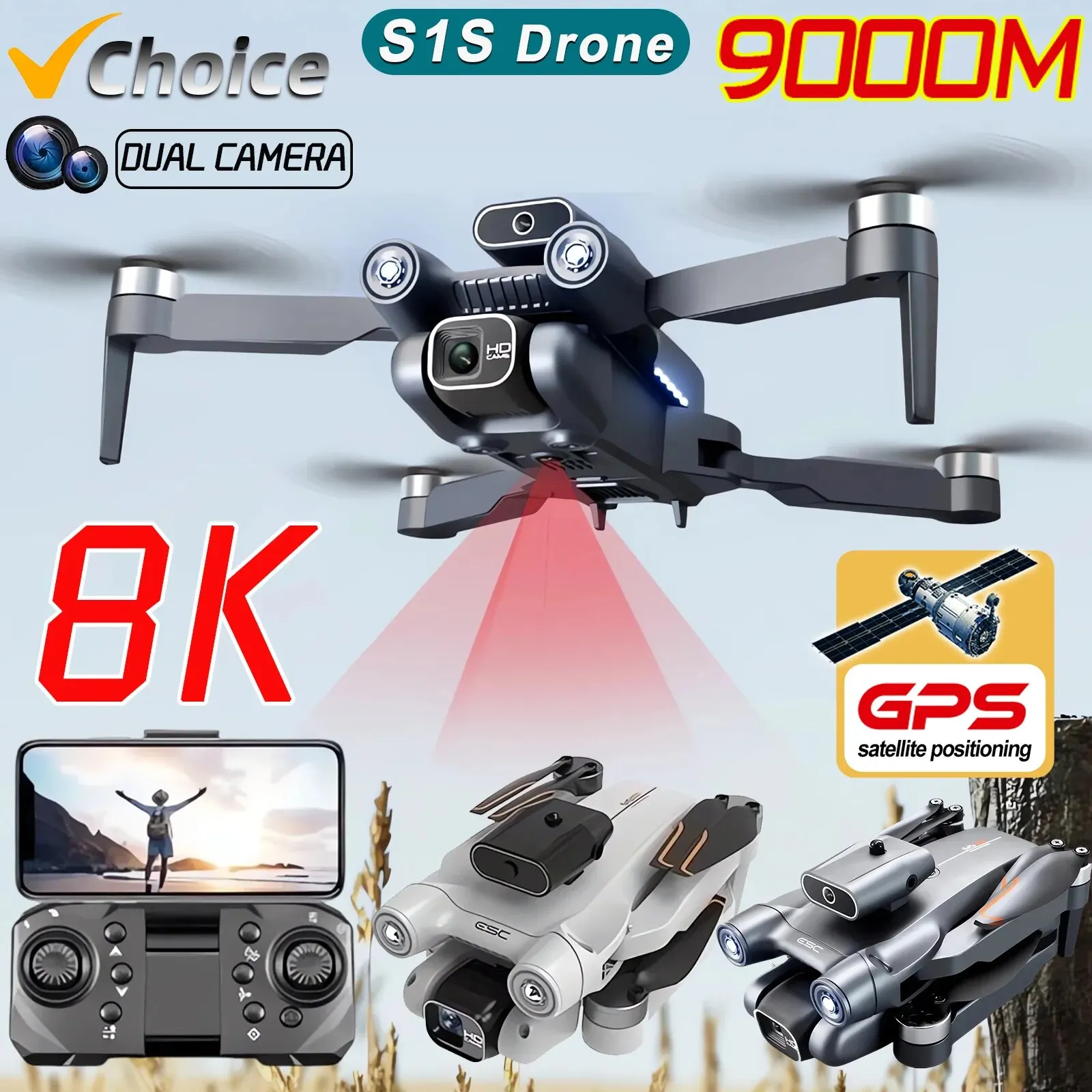 New S1S 5G GPS Drone Camera 8K - Drone Camera Professional 리뷰 및 가격