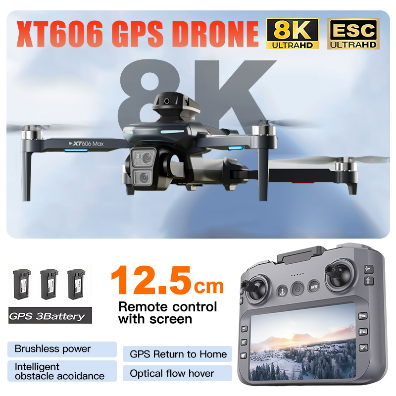XT606 MAX 3 battery Drone 4k 8 - Drone Camera Thermal 리뷰 및 가격