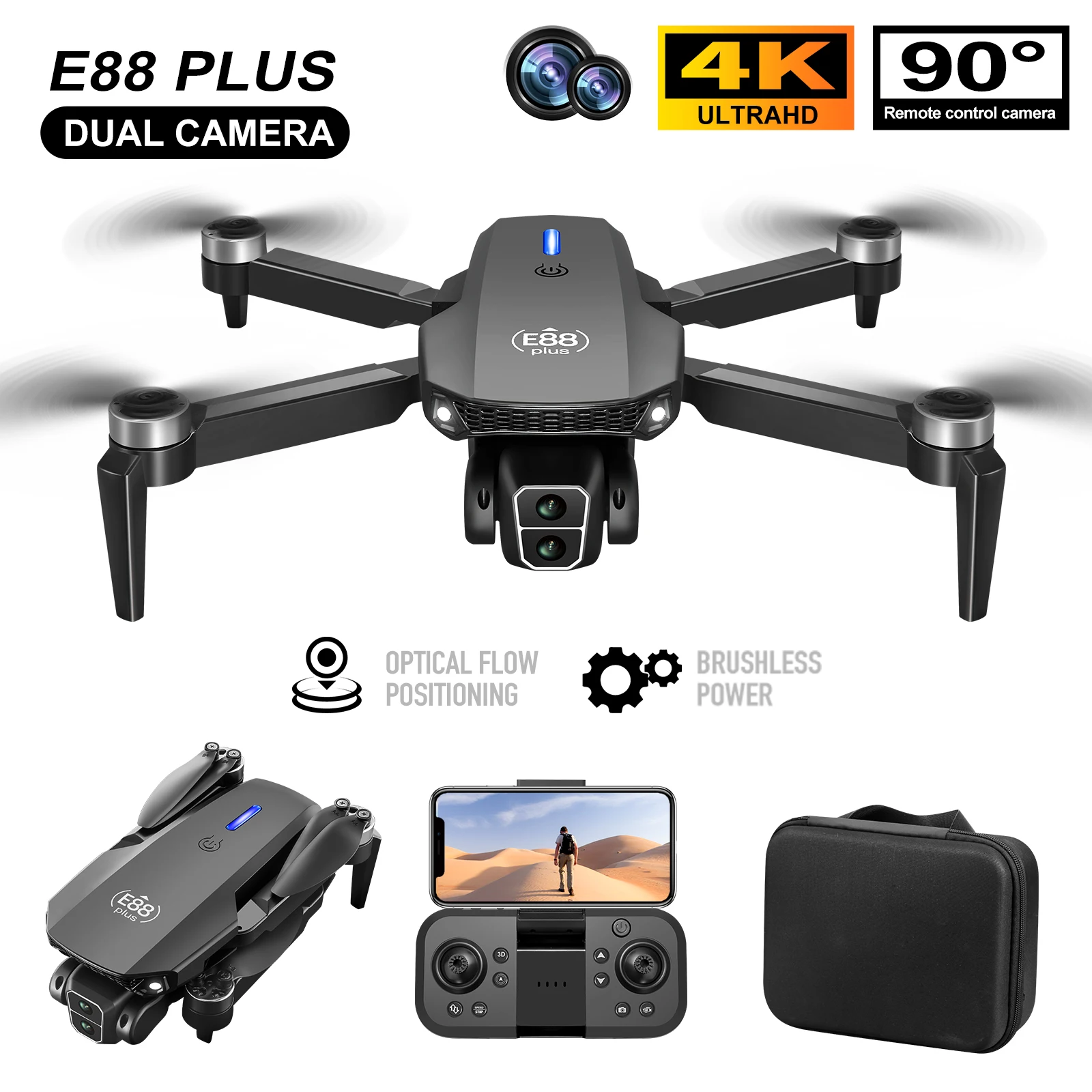 New E88 Plus Quadcopter Drone: - Drone Camera Hd 리뷰 및 가격