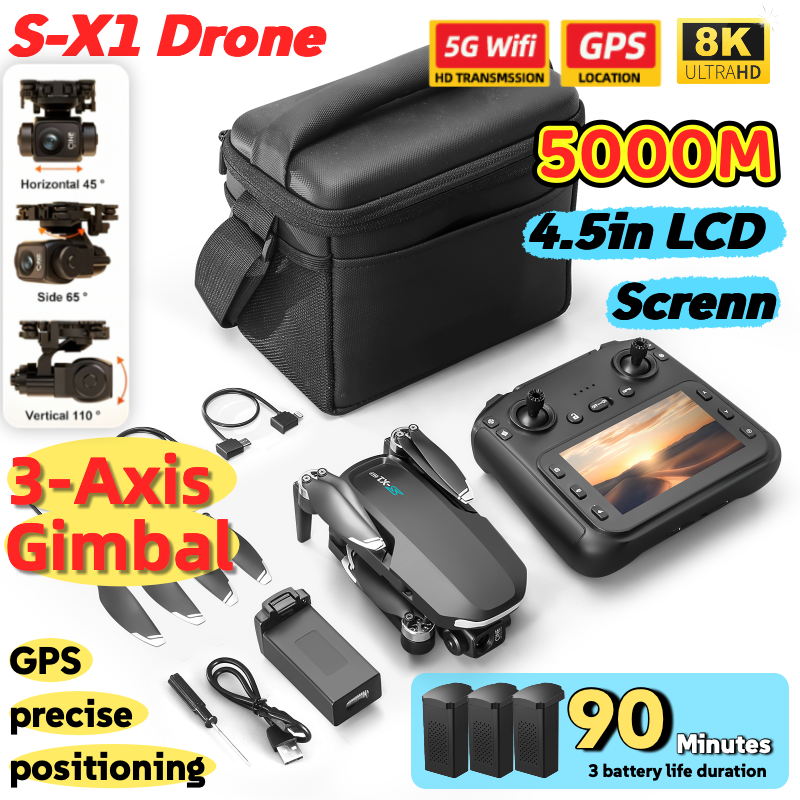 S-X1 MAX GPS Drone with 3-Axis - Drone Camera Thermal 리뷰 및 가격