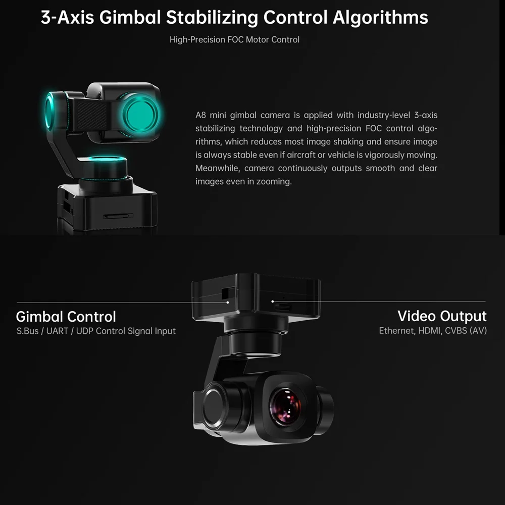 SIYI A8 Mini 4K 8MP Gimbal Cam - Drone Camera Vlog 리뷰 및 가격